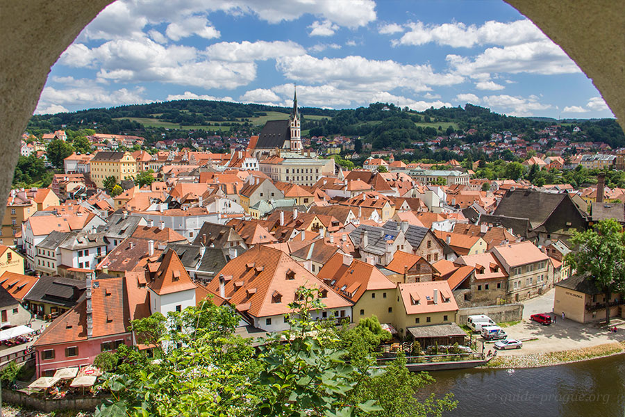 Photo of the Old Town from the Krumlov Castle.