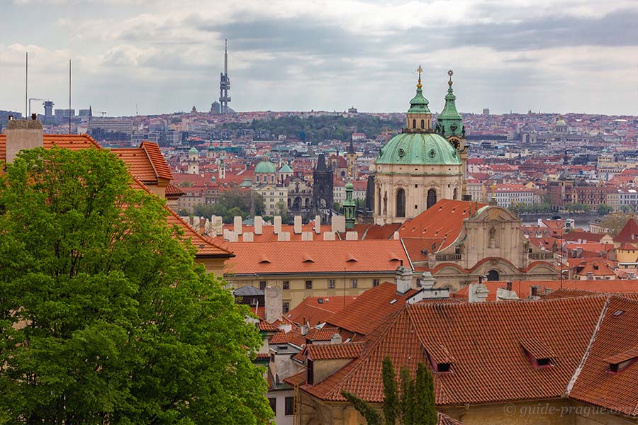 Photo of the view on Prague's historical center from Hradcanska square