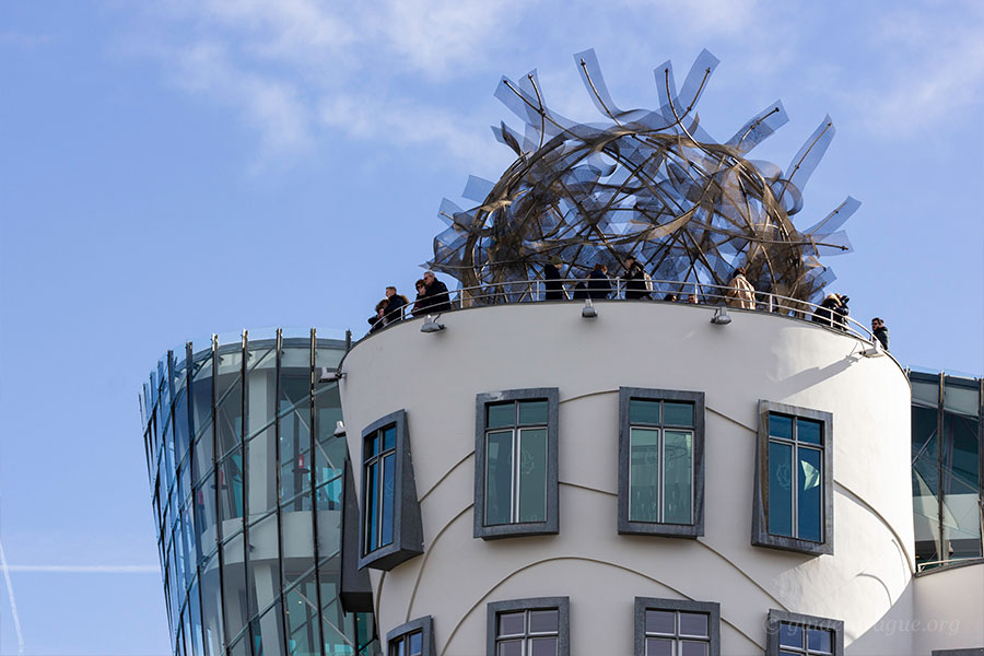 Photo of the observation deck at Prague's Dancing house
